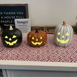 Target Halloween LED Pumpkin Trio - Black, Brown, White